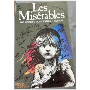 Cast Signed Broadway's Les Miserables Theater Poster